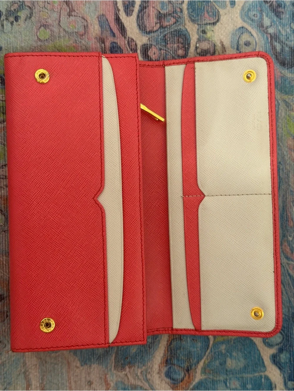 Prada saffiano leather wallet pink and beige - Picture 14 of 16
